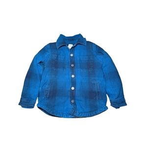 Duluth‎ Trading Plaid Shirt Jacket Fleece Lined Boys Size 4T Blue Chore Outdoor